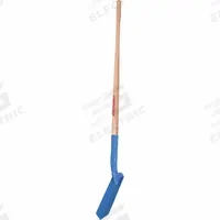RAZOR-BACK Trenching Shovel: Steel Blade, 14 ga, Straight Handle Type, Wood Handle, 3 in Handle Lg (MPN 47023). Key specifications — Blade Color: Blue; Handle Color: Natural; Blade Material: Steel.
