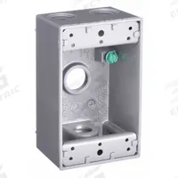 BELL Electrical Box: Aluminum, Rectangular, 1 Gangs, 1/2 in Hub Size, 18.3 cu in Capacity, Gray (MPN 5321-0). Key specifications — Color: Gray; Brand: BELL.