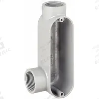 Conduit Outlet Body: Aluminum, 1 in Trade Size, LL Body, 12 cu in Body Capacity, Threaded Hub (MPN LL0100). Key specifications — Finish: Powder Coated; For Use With: RMC; Brand: RACO; Hub Style: Threaded.
