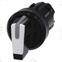 SIEMENS Short-Handled Selector Switch: 22 mm Panel Mount Size, 3 Positions, No Cam Included Cam (MPN 3SU1002-2BL60-0AA0). Key specifications — Action: Maintained/Maintained/Maintained; Cam: No Cam Included; Brand: SIEMENS; Switch Bezel Material Type: Non-Metallic.