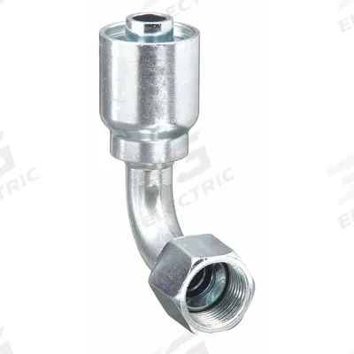 Parker Hydraulic Crimp Fitting: Steel x Steel, 90° Elbow, -6 For Hose Dash Size - Parker Crimp Hydraulic Hose Fittings with ORS Connection