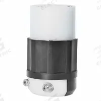 LEVITON Locking Connector: Non-NEMA, Black/White, 250V AC, 30 A Current Rating, 2 Poles, 3 Wires (MPN 3333-GC). Key specifications — Brand: LEVITON.