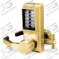 SIMPLEX Mechanical Push Button Lockset: ADA Compliant, Brass (MPN LR-1011-05-41). Key specifications — Product Type: Mechanical Push Button Lockset; Manufacturer Part Number: LR-1011-05-41; Key Override Options: None.