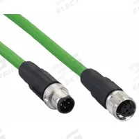 IFM Ethernet Cable: M12 Male Straight x M12 Female Straight, 20 m Lg, PVC, Green, D Coding, D, IP67 (MPN E12424). Key specifications — Brand: IFM; Cable Jacket Color: Green; End 1 Coding: D; End 2 Coding: D; IP Rating: IP67.