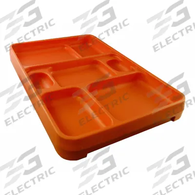 ROCK Food Tray: 14 1/4 in Overall Lg, 9 1/2 in Overall Wd, Orange, 7 Compartments - Rock Food Trays for Correctional Facilities