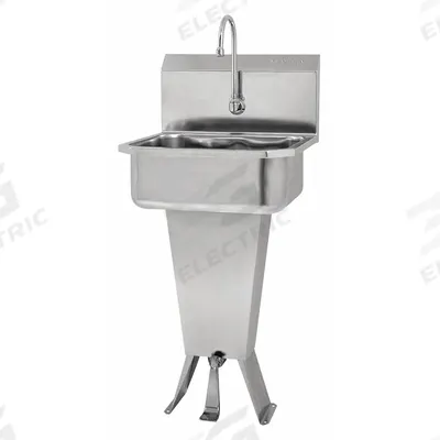 SANI-LAV Hands-Free Sink: 41 1/2 in Overall Ht, 17 in Bowl Lg, 7 in Bowl Dp - One-Station Freestanding Hand Sinks with Faucets