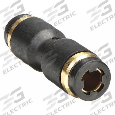 LEGRIS Push-Fit Union Fitting: 3/16 in OD x 3/16 in OD Size, Fiberglass-Reinforced Nylon - Nylon & Nickel-Plated Brass Tube Fittings