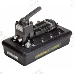 ENERPAC Air Hydraulic Pump: 10,000 psi Max. Op Pressure, 230 cu in Reservoir Capacity, Pendant (MPN PAMG1405N). Key specifications — attr944931: Advance; attr944932: 4-Way; attr995446: Pendant.