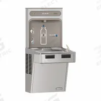 ELKAY Drinking Fountain with Bottle Filler: On-Wall, Non-Refrigerated, Touchless Sensor, Gray (MPN LMABFDWSSK). Key specifications — Brand: ELKAY; Housing Material: Stainless Steel; Filter Access: Bottom Panel Access; Housing Finish: Stainless; Chilling Capacity: Non-Refrigerated; Housing Color: Gray.