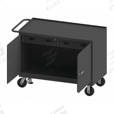 DURHAM MFG Mobile Cabinet Workbench: 48 in x 24 in, Steel, 2,000 lb Overall Load Capacity - Mobile Cabinet Benches with Drawers