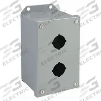 SCHNEIDER ELECTRIC Push Button Enclosure: 30mm, 2 Holes, Carbon Steel, NEMA 13/3 (MPN 9001KYAF2). Key specifications — attr211299: SCHNEIDER; attr1043605: Oil-Tight and Dust-Tight.