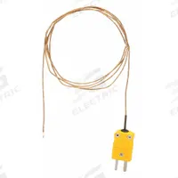 TEST PRODUCTS INTL. Bead Wire Temperature Probe: -40°F to 950°F /-40°C to 510°C, ±4°F, Type K (MPN GK11M). Key specifications — Brand: TEST PRODUCTS INTL.; Cable Material: Fiberglass; Cable Length: 4 ft; Accuracy: ±4 °F; Process Mounting Connection: Bayonet.