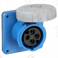 HUBBELL Pin and Sleeve Receptacle: Blue, 250V AC, Three Phase, 20 A, 3 Pole, 4 Wire, IEC Grounding (MPN HBL420R9W). Key specifications — Brand: HUBBELL.
