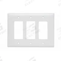 LEGRAND Wall Plate: Decorator-Rocker, 3 Gang, Brown, Jumbo Size (MPN TPJ263W). Key specifications — Brand: LEGRAND; Material: Nylon.