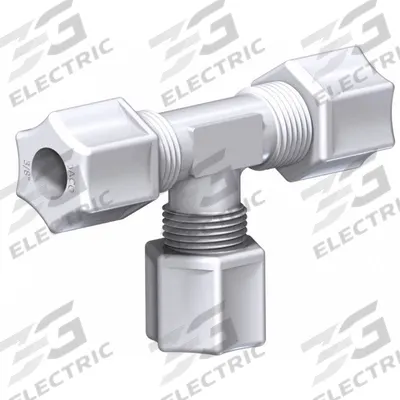 JACO Union Tee: 1/8 in OD x 1/8 in OD x 1/8 in OD Size, Nylon - General Purpose Nylon Compression Fittings