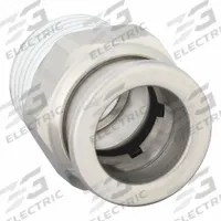 SMC Push-Fit Adapter Fitting: 12 mm OD x 3/8 in OD Size, Push-to-Connect x BSPT, Stainless Steel (MPN KQG2H12-03S). Key specifications — Brand: SMC; Thread Size A: 3/8".