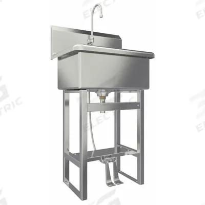 SANI-LAV Scrub Sink: 45 1/2 in Overall Ht, 22 in Bowl Lg, 10 1/2 in Bowl Dp, 2 gpm Flow Rate - One-Station Freestanding Hand Sinks with Faucets