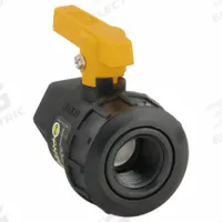BANJO Manual Two-Way Ball Valve: 3/4 in, Polypropylene, Straight, FNPT x FNPT, Three-Piece, Lever (MPN UV075FP). Key specifications — Brand: BANJO; Handle: Lever.