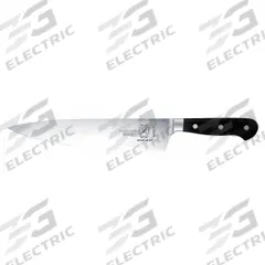 MERCER CUTLERY Chef Knife: Taper Ground Edge, 9 in Overall Lg, Steel Blade, Black Handle, Forged (MPN M23520). Key specifications — Sub-brand: Renaissance; Brand: MERCER CUTLERY; Blade Material: Steel; Blade Type: Taper Ground Edge; Forged/Stamped: Forged; Handle Color: Black; Handle Material: Glass Reinforced Polyoxymethylene; Knife Type: Chef's Knife.