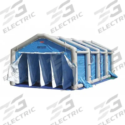 FSI Decontamination Shower: 5 Stations, 3 Spray Heads, Enclosed, Inflatable - Decontamination Showers