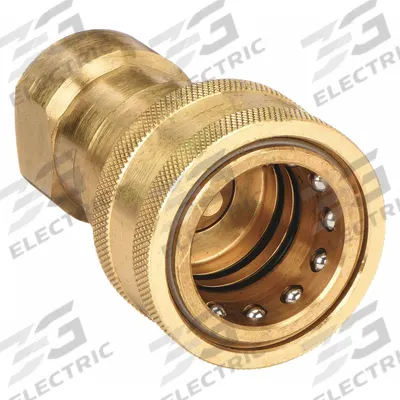 PARKER Hydraulic Quick Connect Hose Coupling: 1/2 in Coupling Size, Brass - ISO B Series Hydraulic Quick-Connect Coupling Bodies
