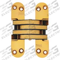 SOSS Concealed Hinge: Brass, 4 5/8 in Leaf Ht, 1 1/8 in Leaf Wd, Full Mortise Mounting (MPN 218US4). Key specifications — Material: Brass; Brand: SOSS; Finish: Satin Brass, Clear Coated.