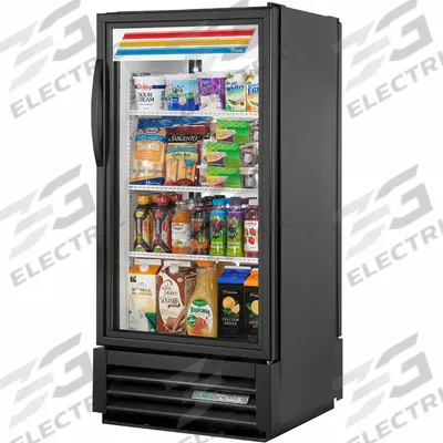 TRUE REFRIGERATION Refrigerated Merchandiser: 53 3/8 in x 24 7/8 in x 25 1/2 in, Black - Glass Door Refrigerator Merchandisers