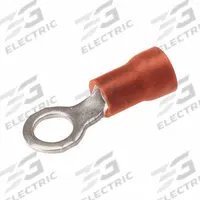 BURNDY Vinyl Ring Terminal For 22 - 16 AWG: Red, Vinyl Insulation, #10/#8 Stud Size, 600 V (MPN TP1610). Key specifications — attr1308027: BURNDY; attr1356587: Funnel Entry.