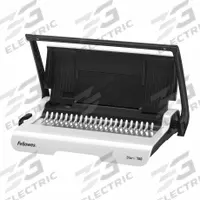 FELLOWES Binding Machine: Manual Bind, Manual Punch, Comb Binding Coil, Black/White (MPN 5006501). Key specifications — Color: Black/White; Features: Accuracy Edge Guide for Punch Alignment; Bind Method: Manual; Binding Coil Type: Comb; Brand: FELLOWES; Punch Method: Manual.