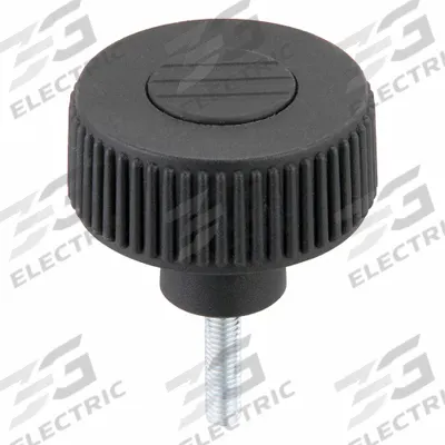 KIPP Hand Knob: Knurled, Plastic w/ Steel Thread, M5 Thread, 10 mm Thread Lg - Knurled Knobs with Threaded Stud
