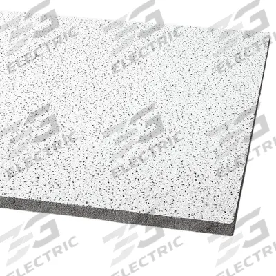 ARMSTRONG Ceiling Tile: 1714, Fine Fissured, 24 in x 48 in, Square Lay-In, 15/16 in Grid Size - High Sound-Absorption & Blocking Tiles for Privacy