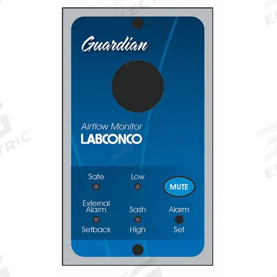 LABCONCO Airflow Monitor: 12 in Overall Lg, 12 in Overall Wd, External Alarm/Night Setback - Fume Hood Airflow Monitors