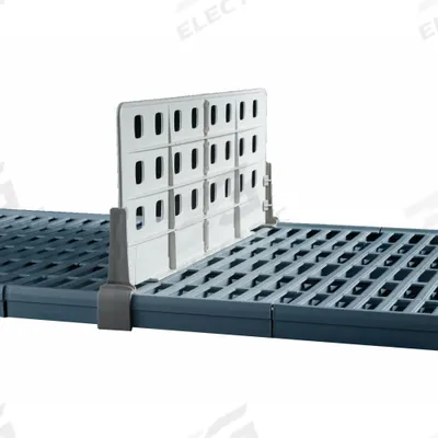 METRO Standard Duty Shelf Dividers: 9 1/2 in x 1 1/2 in, Front-To-Back, 1 Dividers/Ledges - Vertical Dividers for Plastic Shelving