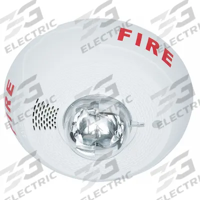SYSTEM SENSOR Horn Strobe: 12/24V, 7 13/16 in Overall Ht, 7 13/16 in Overall Wd - Fire Alarm Chimes with Strobe Light