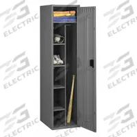 TENNSCO Wardrobe Locker: 24 in x 24 in x 72 in, Louvered, 1 Tiers, 1 Units Wide, Padlock Hasp, Steel (MPN CMS-242472-A). Key specifications — Brand: TENNSCO; Locker Color: Medium Gray; Door Type: Louvered; Locker Material: Steel; Assembled: Assembled; Number Plate Included: Yes.