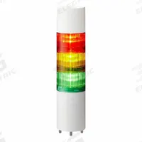 PATLITE Tower Light Assembly: 3 Tier, Sounder Tier Included, IP54, Amber/Green/Red, Direct Wire (MPN LR6-302WJBW-RYGZ). Key specifications — Manufacturer Part Number: LR6-302WJBW-RYGZ; Brand: PATLITE; Operating Voltage: 24V DC; Light Tier Color: Red.