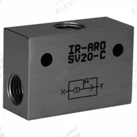 ARO Shuttle Valve: 1/4 in NPT, 10 psi to 200 psi, Aluminum (MPN SV20-C-V). Key specifications — attr1086980: ARO; attr1086979: Aluminum; attr1086978: SV20-C-V.