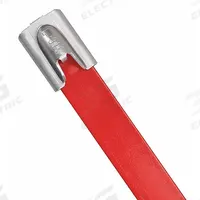 PANDUIT Cable Tie: 14 1/2 in Nominal Lg, 4 in Nominal Max. Bundle Dia., 0.31 in Wd, Red, 50 PK (MPN MLTFC4H-LP316RD). Key specifications — Brand: PANDUIT; Locking Style: Ball Lock; Color: Red.