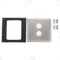 HUBBELL PREMISE WIRING Wall Plate: Gray, 2 Gang, 2 Port, Flat Module, Stainless Steel (MPN HISF22). Key specifications — Brand: HUBBELL PREMISE WIRING; Material: Stainless Steel; Color: Gray; Module Style: Flat.