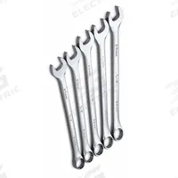 SK PROFESSIONAL TOOLS Combination Wrench Set: Alloy Steel, Chrome, 5 Tools, 15° Head Offset Angle (MPN 86041). Key specifications — attr309520: Chrome; attr309519: Alloy Steel; attr324929: SK PROFESSIONAL TOOLS; attr309512: Tray; attr309522: No; attr309533: No.