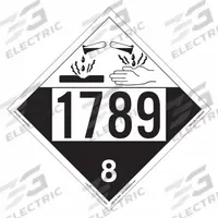 LABELMASTER Corrosive Placard: 1789, 10 3/4 in x 10 3/4 in, 10 3/4 in Label Ht, Vinyl, 25 PK (MPN ZRV41789). Key specifications — Brand: LABELMASTER; Message: 1789.