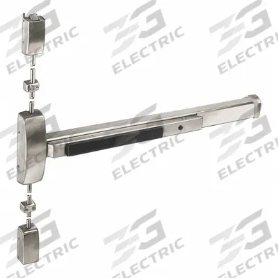 SARGENT Surface Vertical Rod: 36 in Max Door Wd - Surface Vertical Rod Push Bars