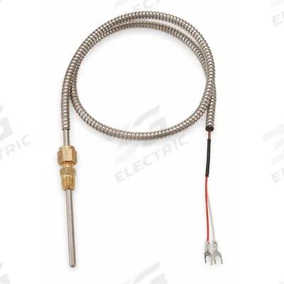 TEMPCO Thermocouple Probe: 32°F to 1,400°F /0°C to 760°C, Type J, 4 in Probe Lg - Thermocouples with Lead Wires