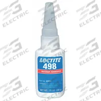 LOCTITE Instant Adhesive: 498, Plastics, 1 fl oz, Bottle, Clear, Thin Liquid, 50 g/L and Under (MPN 135469). Key specifications — Series: 498; Standards: 29 CFR 1910.1200; Primary Applications: Plastics; Materials Bonded: Rubber; Brand: LOCTITE; Secondary Compatible Materials: Rubber.