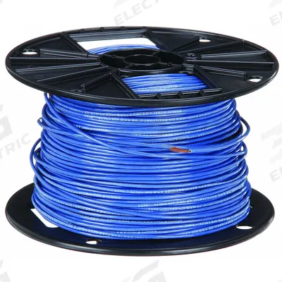 SOUTHWIRE Building Wire: Copper, 18 AWG, 1 Conductors, Stranded, Blue, 500 ft Lg - Copper TFN/TFFN Building Wires