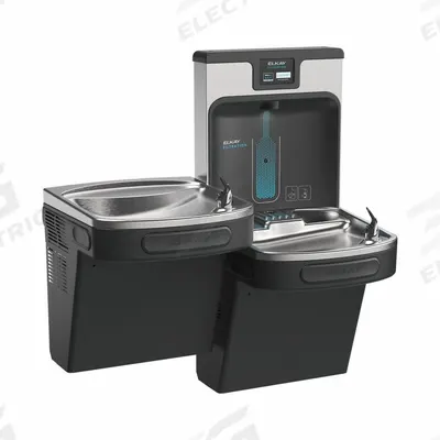 ELKAY Bi-Level Drinking Fountain with Bottle Filler: On-Wall, 8 gph @ 50°F, Stainless Steel - On-Wall Two-Level Drinking Fountains with Bottle Fillers