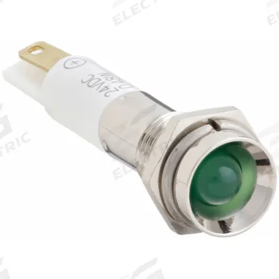 APPROVED VENDOR Protruding Panel Light: 5/16 in Panel Mounting Hole Dia, LED, Green - LED Indicator Pilot Lights