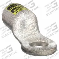 QUICKCABLE One-Hole Lug Compression Connector: Locking Lug, Crimp, Tin Plated Copper, 4/0 ga, Yellow (MPN 4940-525-001F). Key specifications — Shape: Straight; Raised Pads: Yes; Lug Type: Locking Lug; Contact Material: Tin Plated Copper; Gauge: 4/0 ga; Stud Size: 3/8 in; Color: Yellow; Brand: QUICKCABLE.