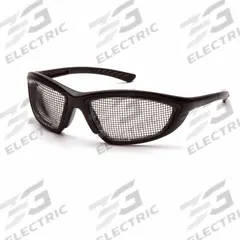 PYRAMEX Safety Glasses,Trifecta Steel,Mesh: Black Lens, Full-Frame, Uncoated, Vented, Black Frame (MPN SB74WMD). Key specifications — Brand: PYRAMEX; Frame Color: Black; Lens Color: Black; Lens Type: Mesh.