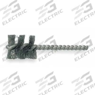 WEILER Round Tube Brush: Single Stem, Stainless Steel, 1 in Dia, 0.008 in Fill Dia - Blind Hole-Cleaning Brushes for Stainless Steel